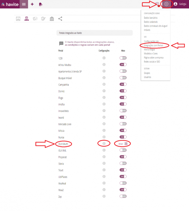 Como ativar a integração do portal OLX